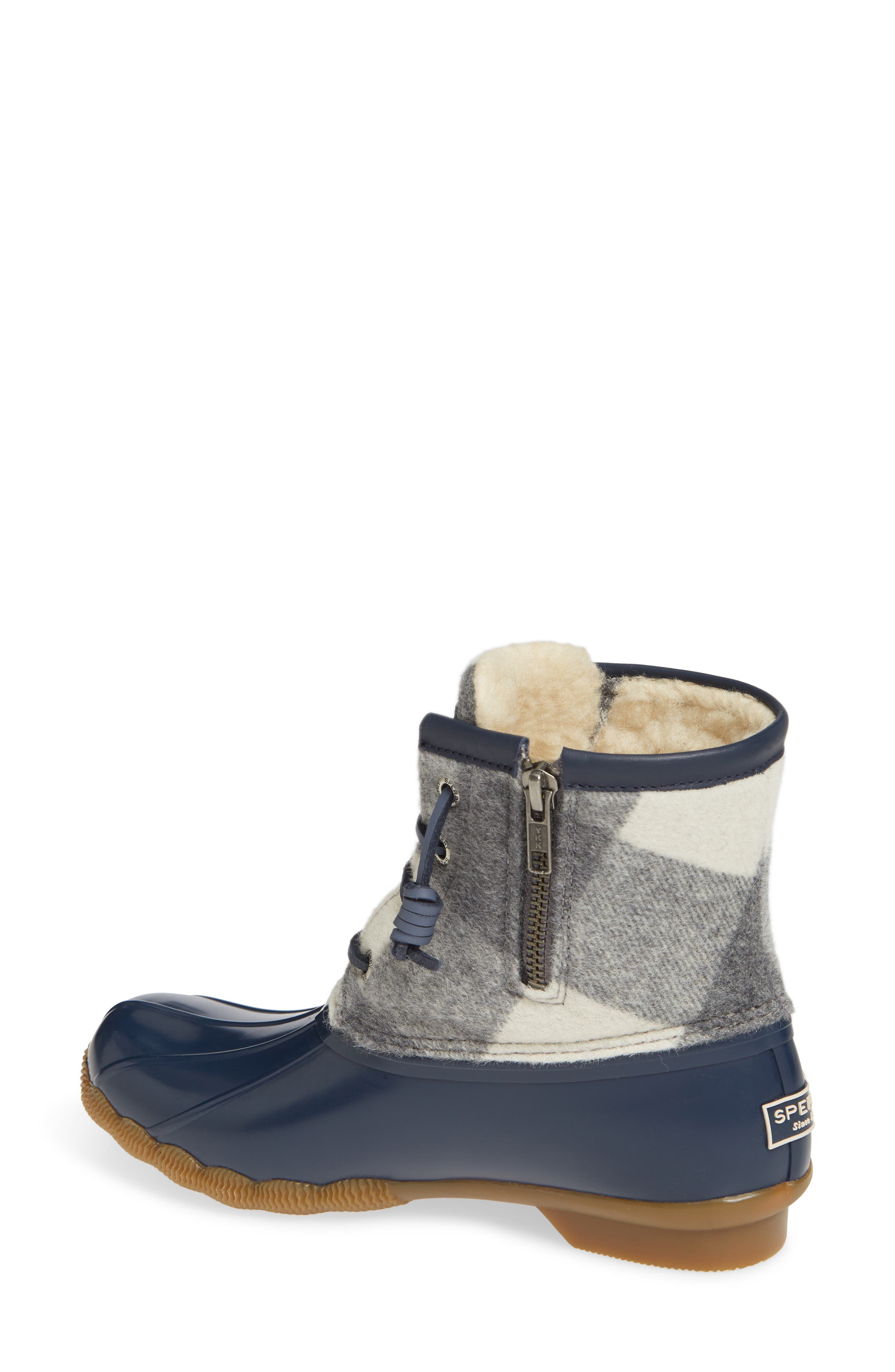 Saltwater Rain Boot, Alternate, color, GREY/ NAVY FABRIC