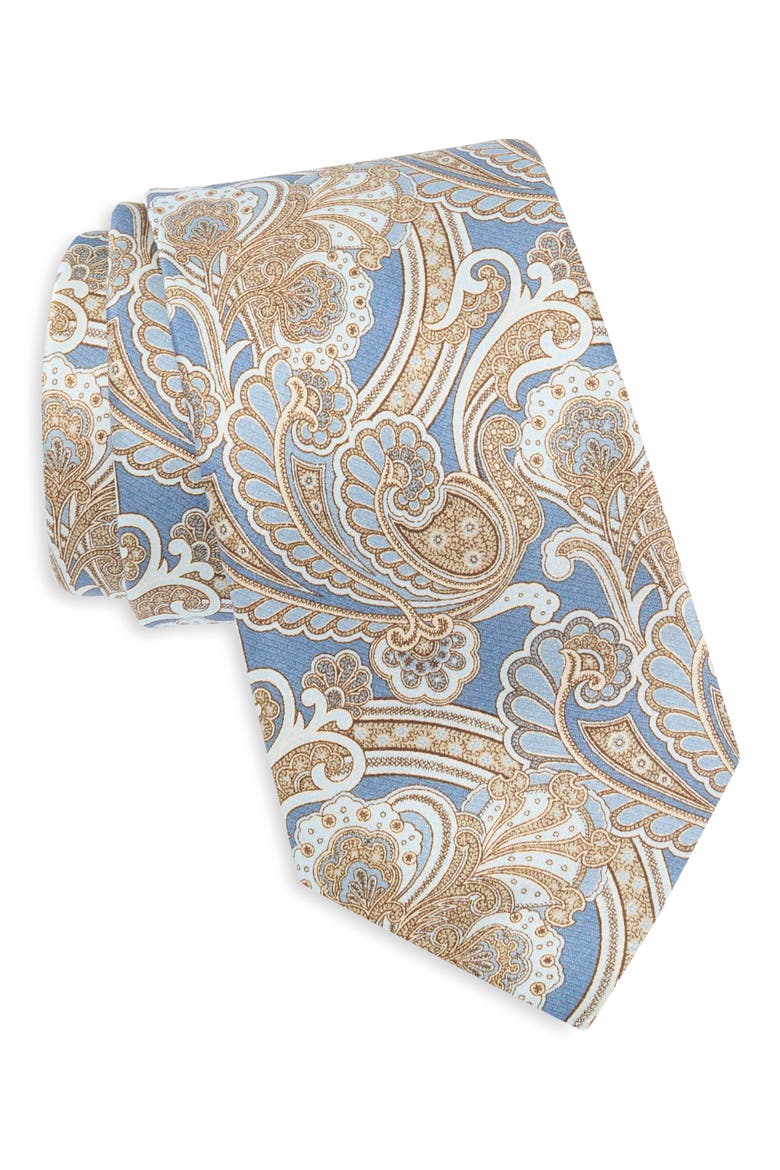 Paisley Silk Tie, Main, color, NAVY/ BLUE