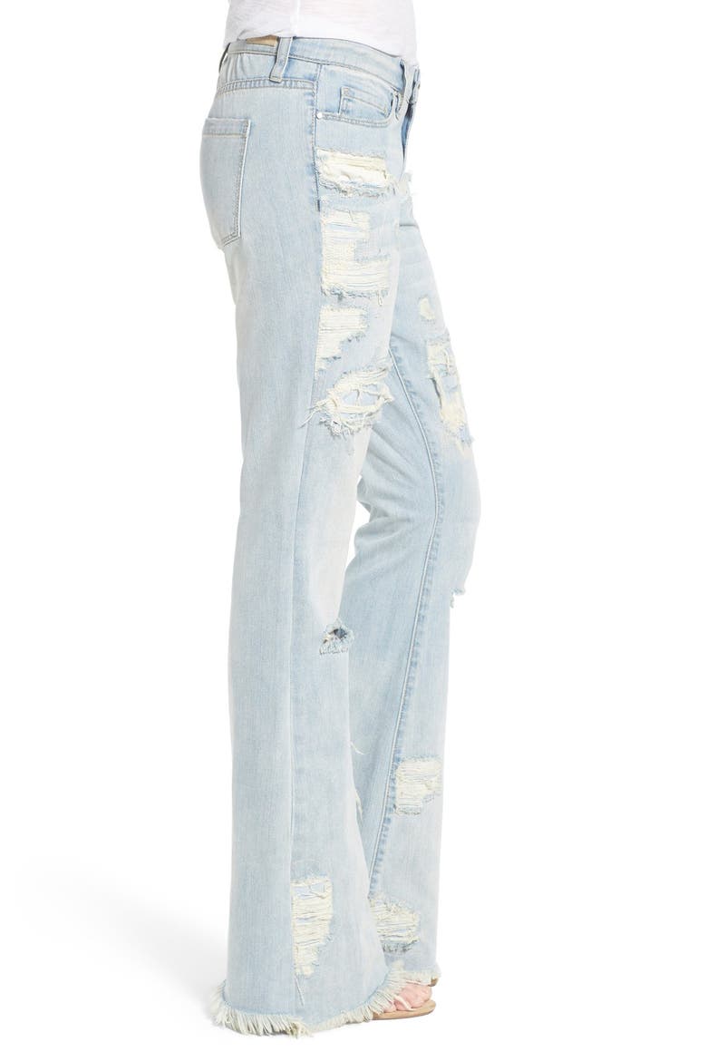 Rip & Repair Flare Jeans, Alternate, color, KARAOKE DISASTER