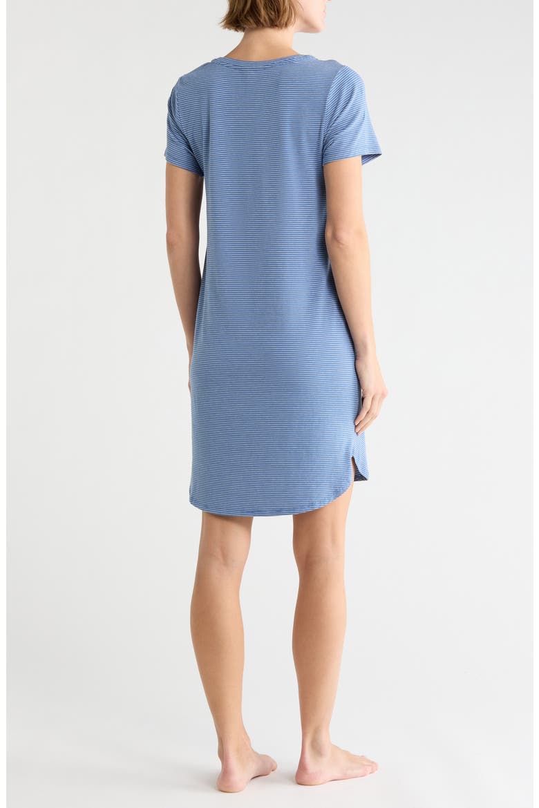 Soft Slumber Short Sleeve Nightshirt, Alternate, color, ANIA STRIPE MOONLIGHT BLUE