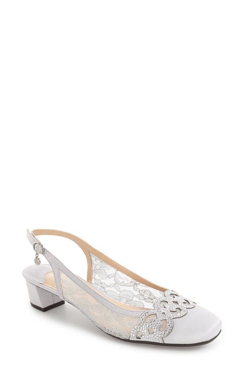 Faleece Crystal Embellished Slingback Pump (Women)