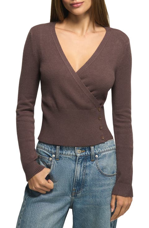 Button Side Wrap Sweater