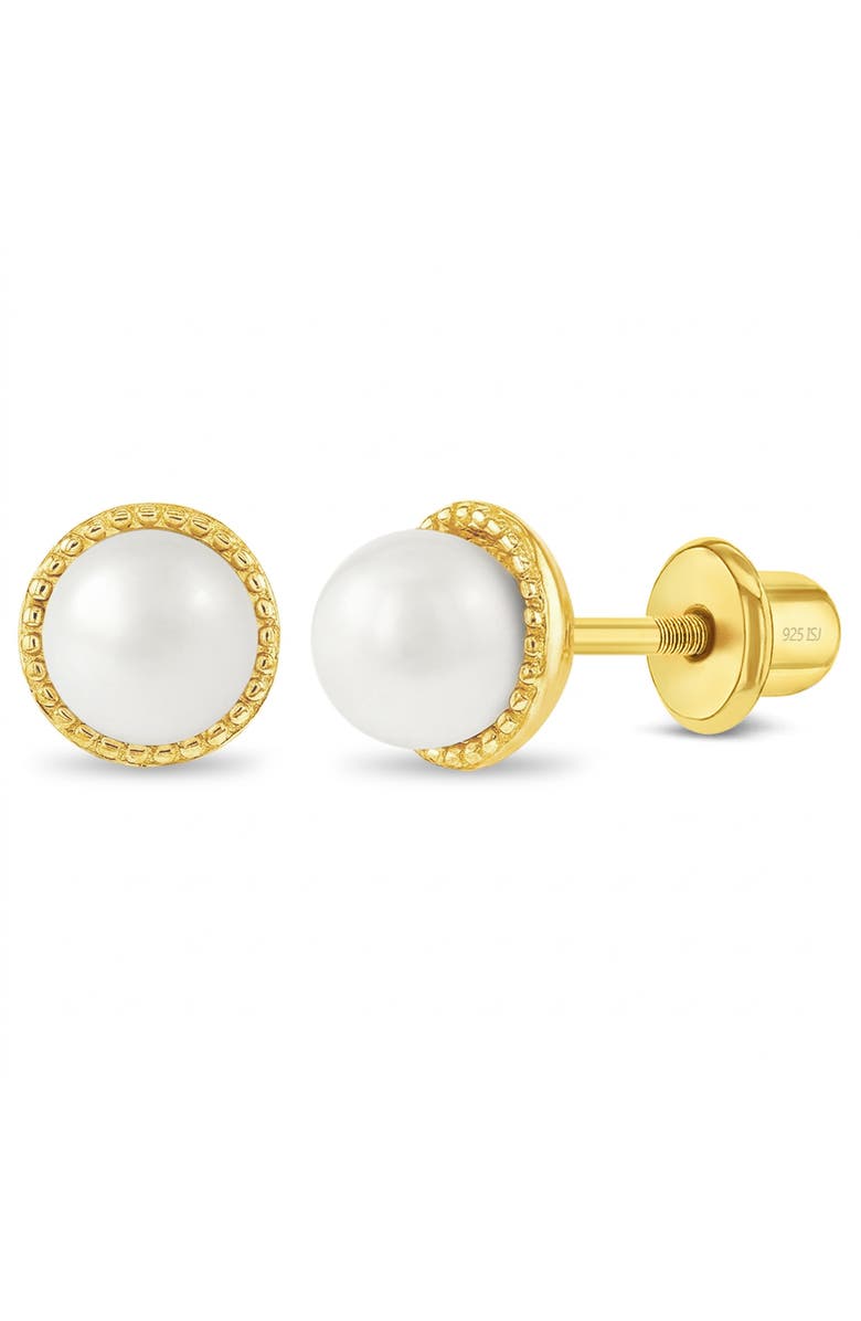 In Season Jewelry Sophisticated Pearl Plated Earrings, Main, color, White