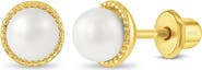 In Season Jewelry Sophisticated Pearl Plated Earrings
