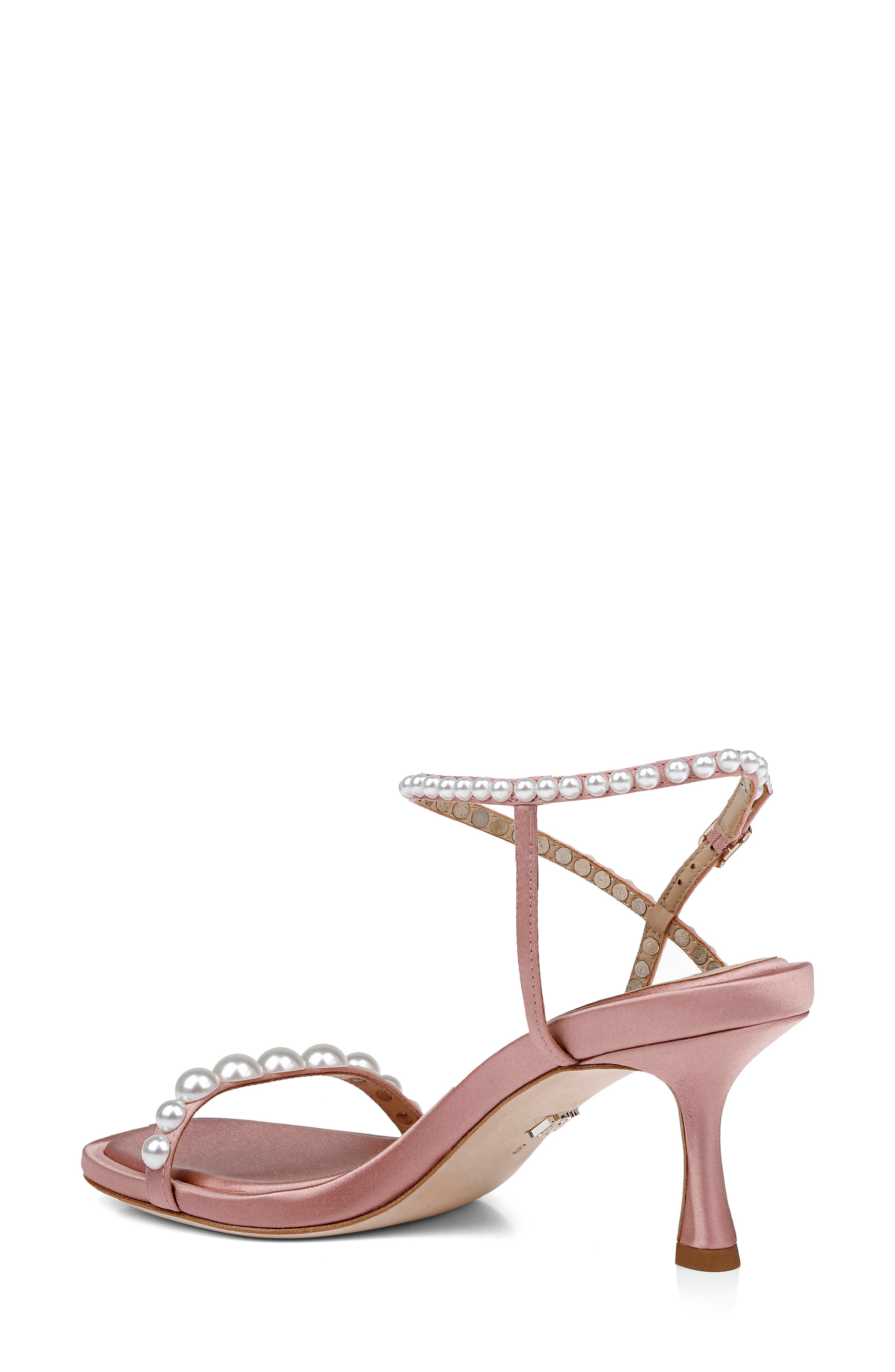 Badgley Mischka Collection Jolie Ankle Strap Sandal, Alternate, color, Blush Satin