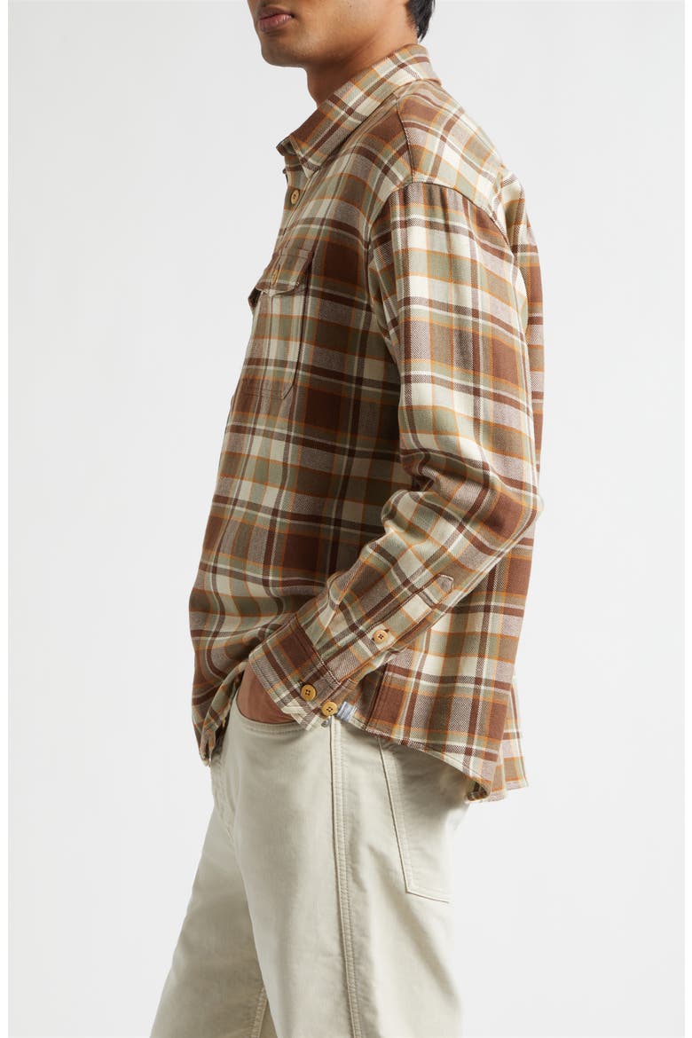Lumber Check Flannel Button-Up Shirt, Alternate, color, BROWN