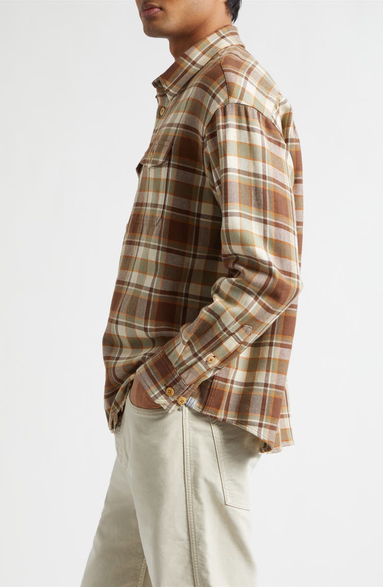 VISVIM Lumber Check Flannel Button-Up Shirt, Alternate, color, Brown
