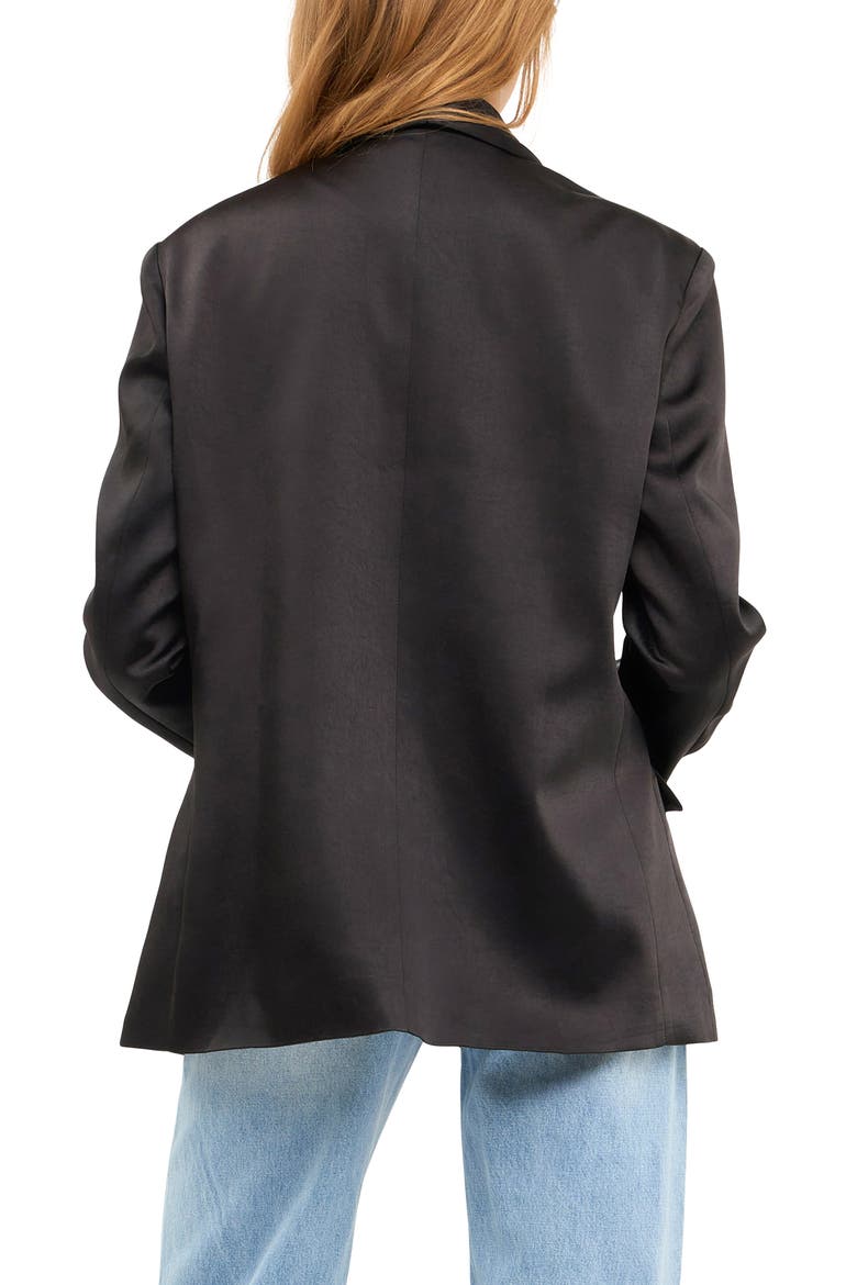 The Satin Blazer, Alternate, color, BLACK