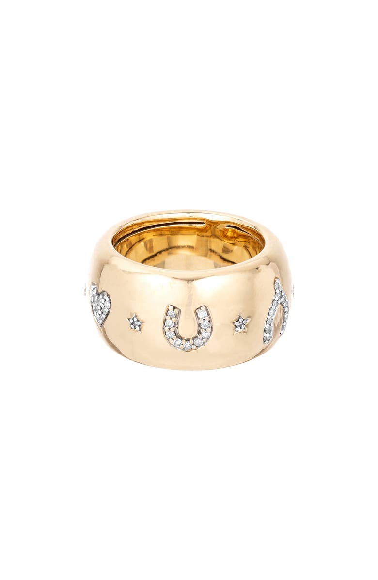 Adina Reyter Good Luck Ring, Main, color, D0.30 14Kyg