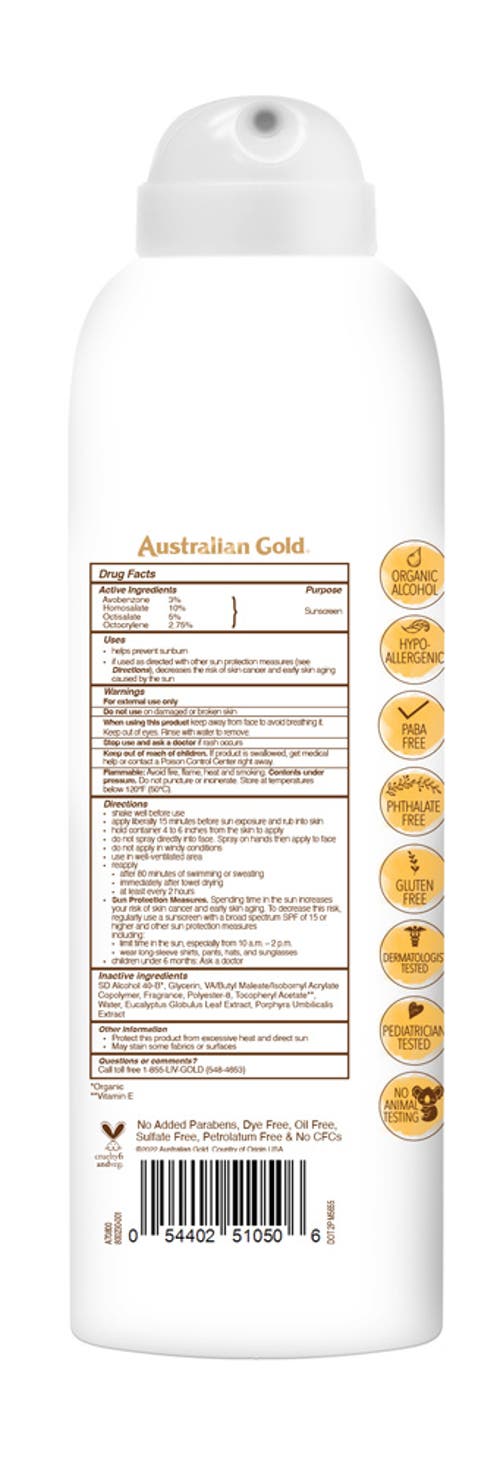 AUSTRALIAN GOLD AUSTRALIAN GOLD BOTANICAL SUNSCREEN NATURAL SPRAY SPF 30