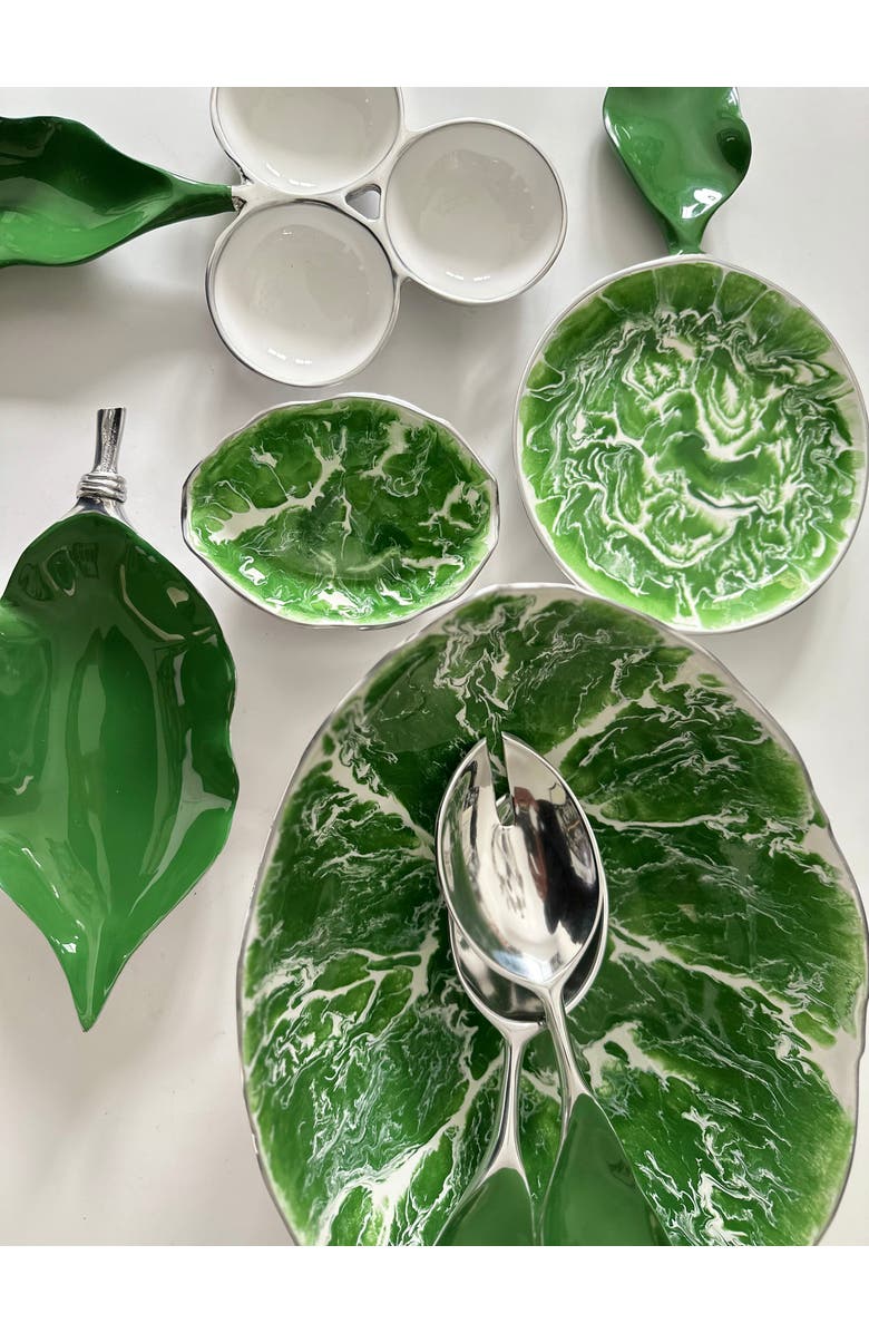 Lunares Verdura Appetizer Plates Oval, Alternate, color, White