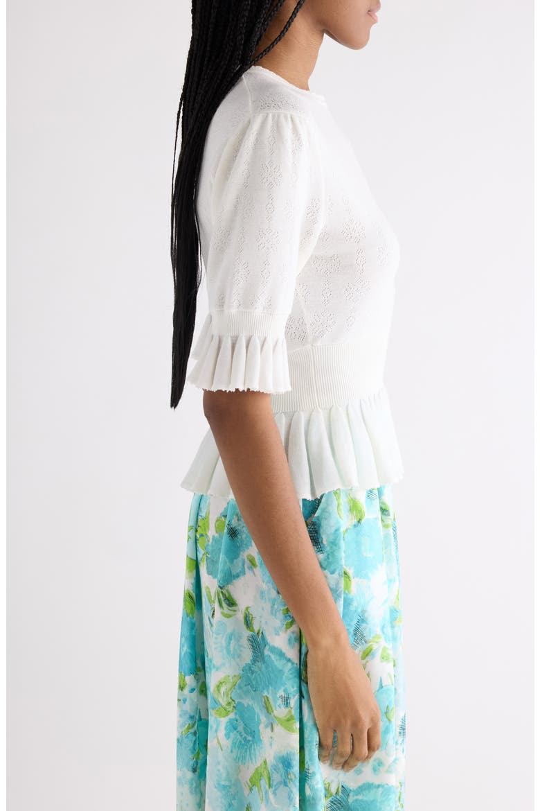 Ruffle Prim Pointelle Crop Wool Sweater, Alternate, color, ICONIC MILK