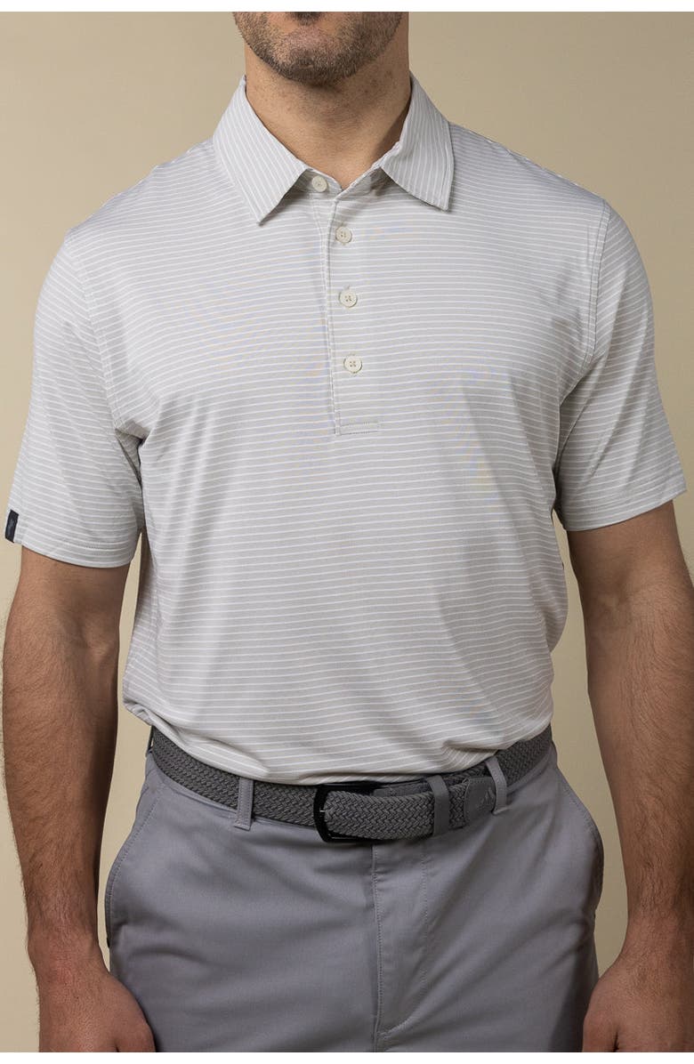 ASHWORTH GOLF Sand Stripe Polo, Alternate, color, Stone Grey