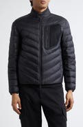 Moncler Mackinac Diagonal Quilted Down Moto Jacket