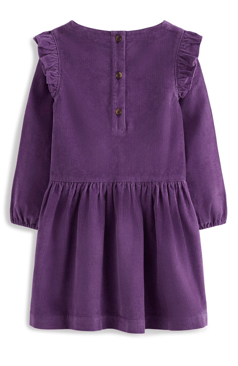 Mini Boden Kids' Cherry Appliqué Corduroy Dress, Alternate, color, Mystic Purple Cherries