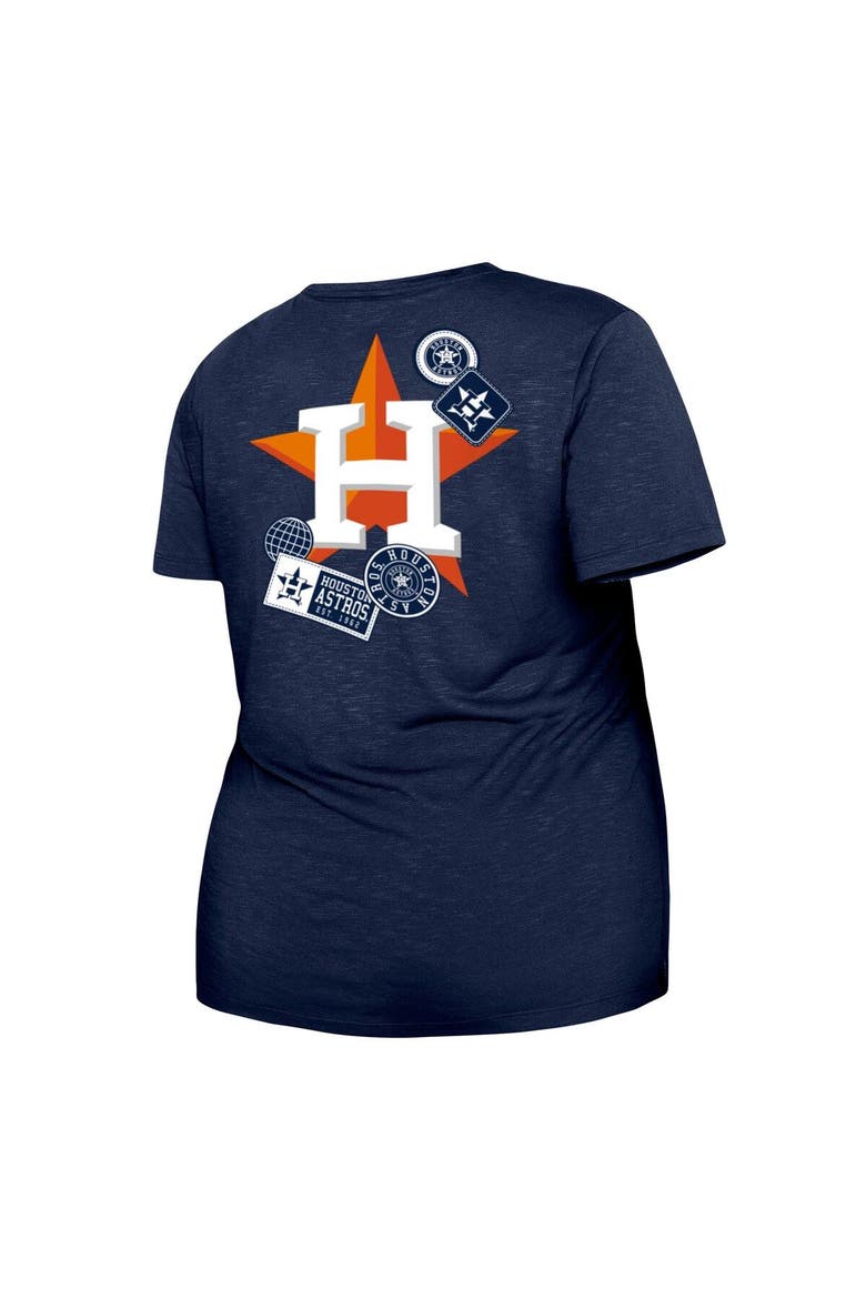 Women's New Era Navy Houston Astros Plus Size Two-Hit Front Knot T-Shirt, Alternate, color, Navy