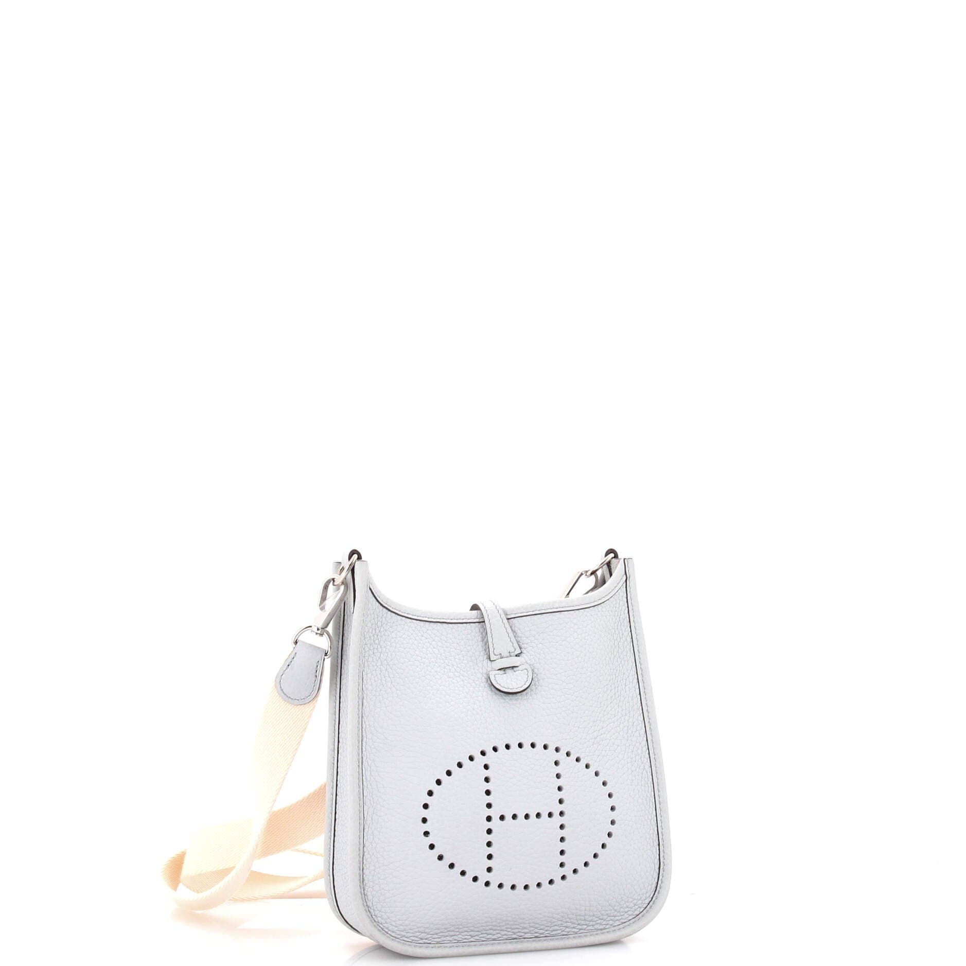 Pre-Owned Hermes Evelyne Bag Gen III Clemence TPM, Alternate, color, Bleu Pale