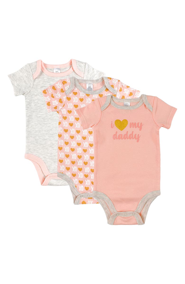 MODERN BABY Short Sleeve Assorted Bodysuit - Pack of 3, Main, color,
