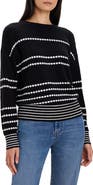 NIC+ZOE Circle Around Dotted Stripe Cotton Blend Sweater