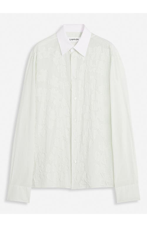 Lanvin Cotton Voile Shirt With Cut-outs In Optic White