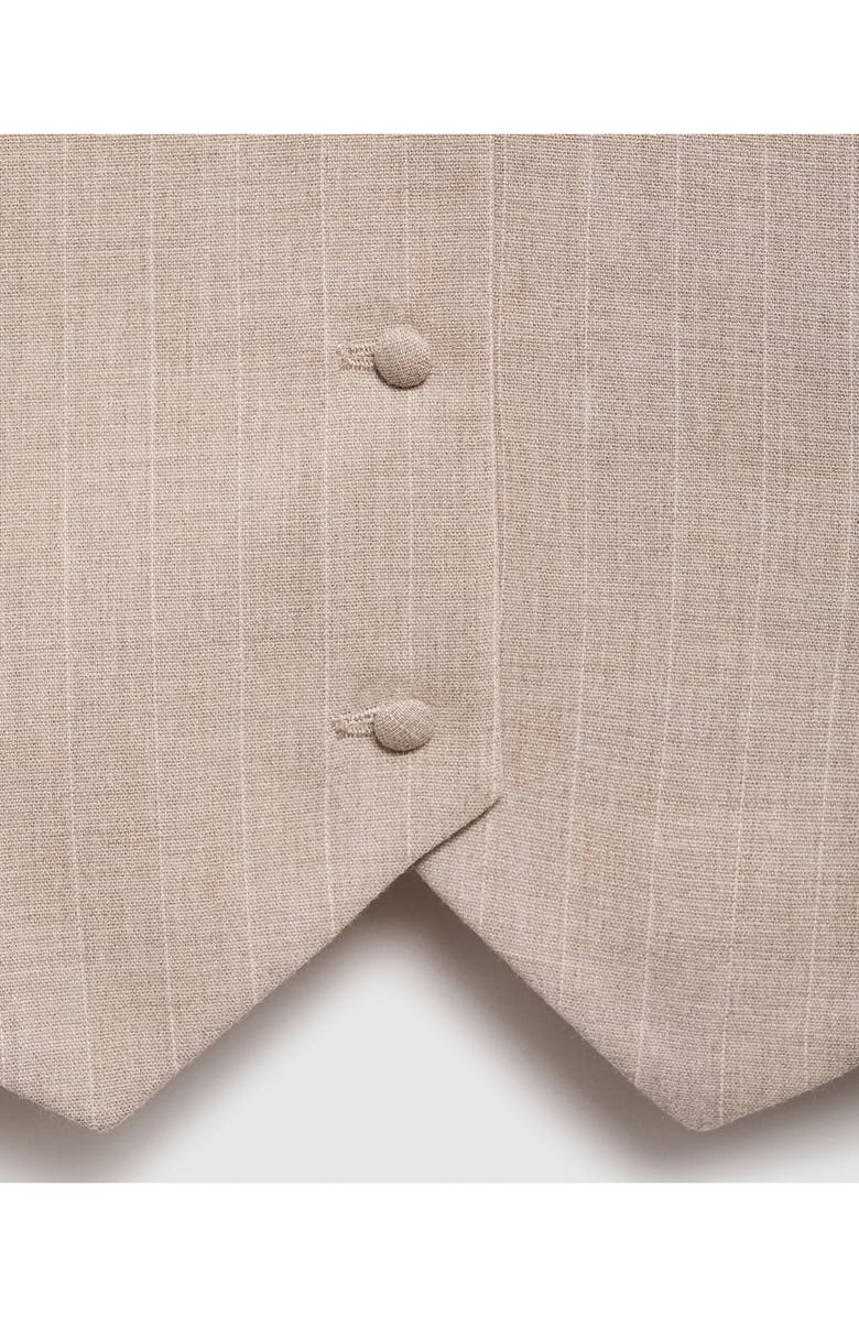 MANGO Pinstripe Halter Vest, Alternate, color, Beige