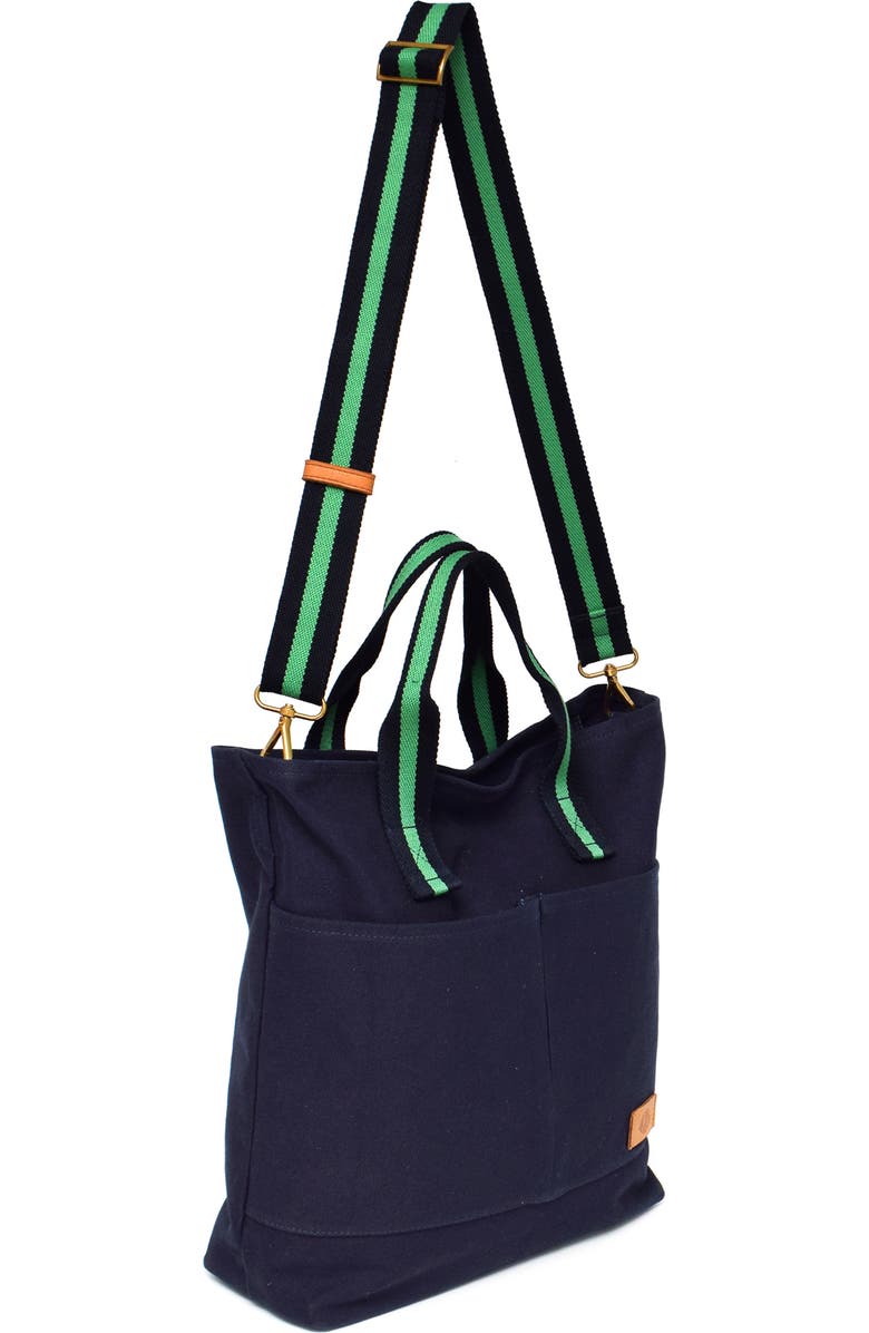 New Amsterdam Leatherworks Ayla Canvas Tote, Alternate, color, Midnight/ Kelly