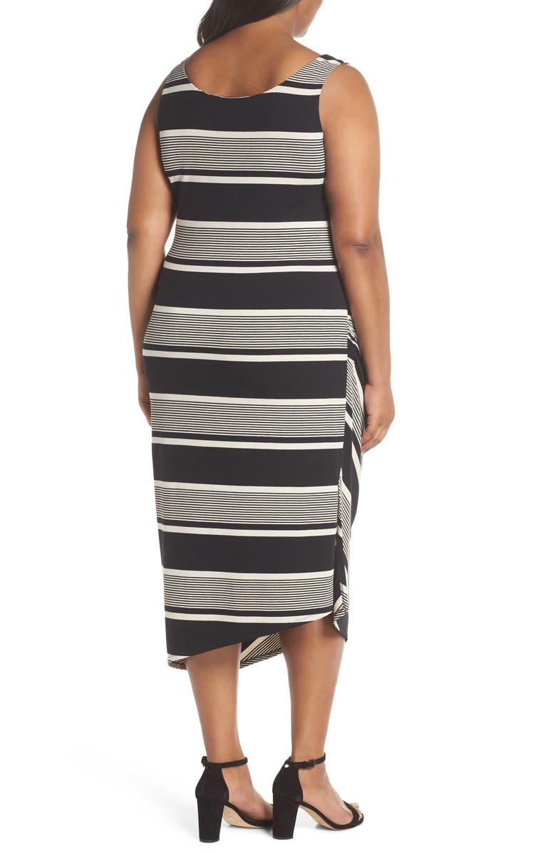 Vince Camuto Venue Block Stripe Ruched Body-Con Dress, Alternate, color,