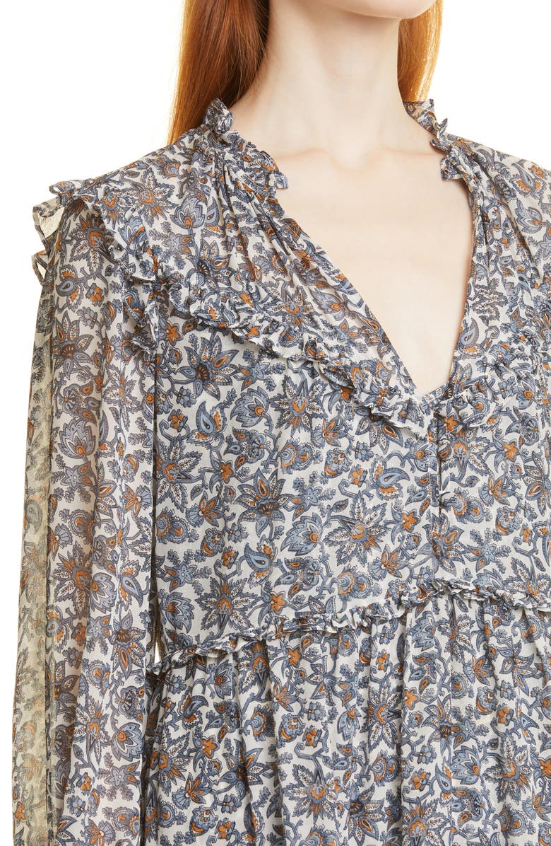 Veronica Beard Savile Long Sleeve Silk Dress, Alternate, color,