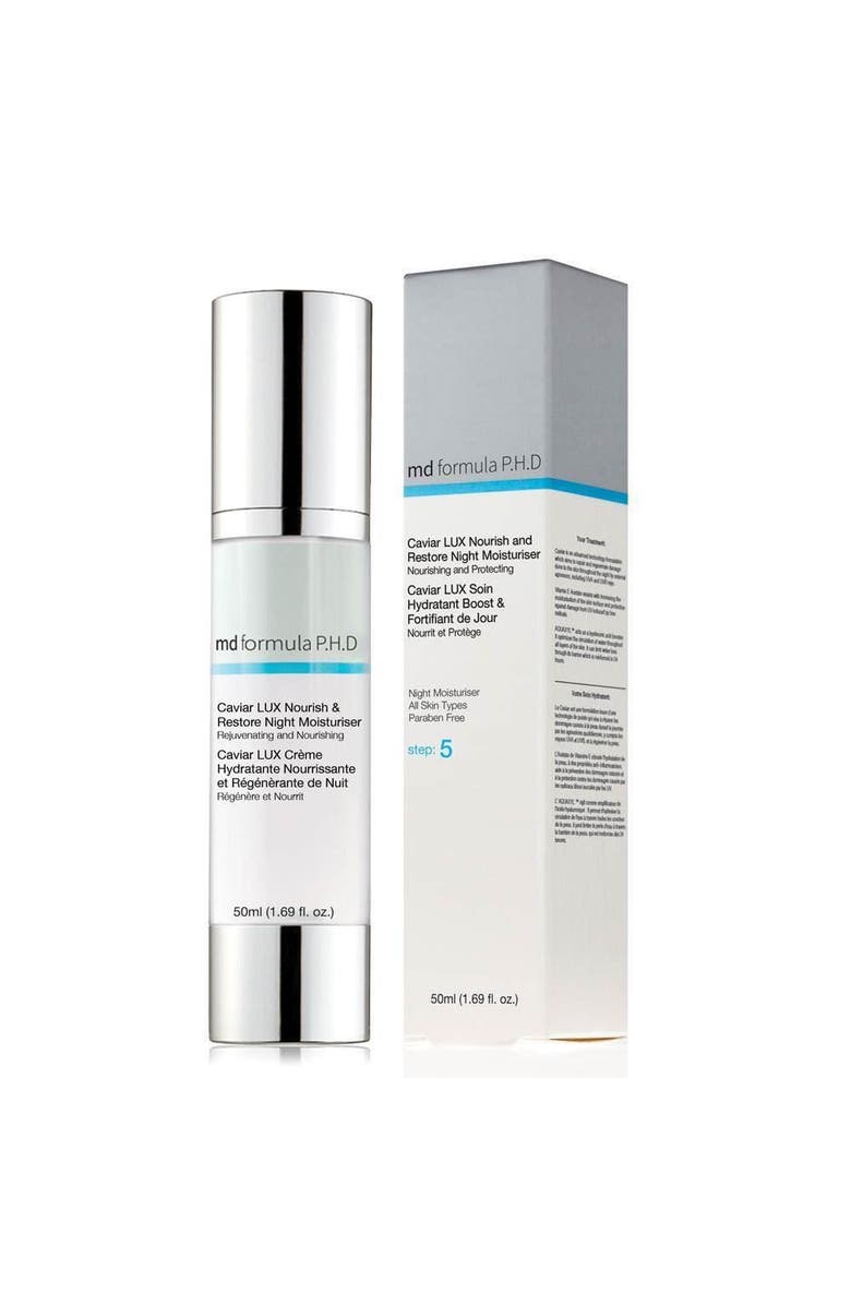 MD FORMULA Caviar Lux Nourish & Restore Night Moisturiser 50ml for Anti-Aging, Brightening, Main, color, White