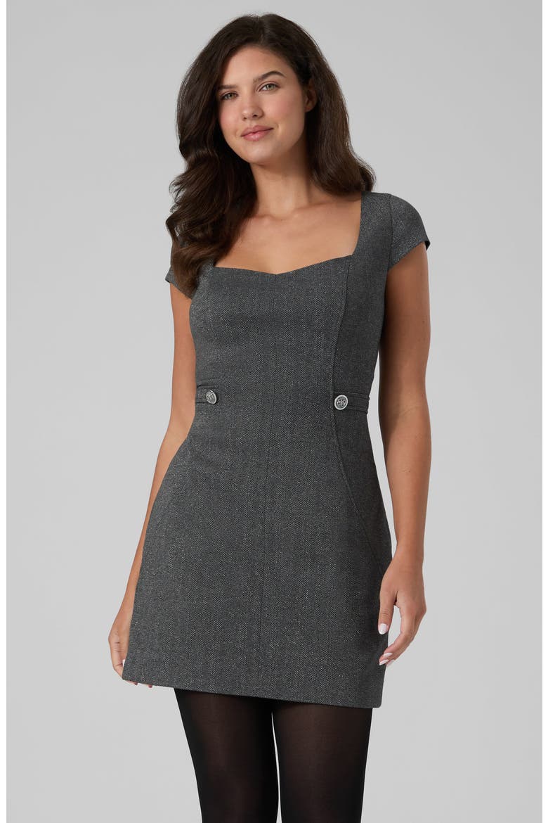 Bertha Sweetheart Neck Minidress, Alternate, color, OPEN GREY