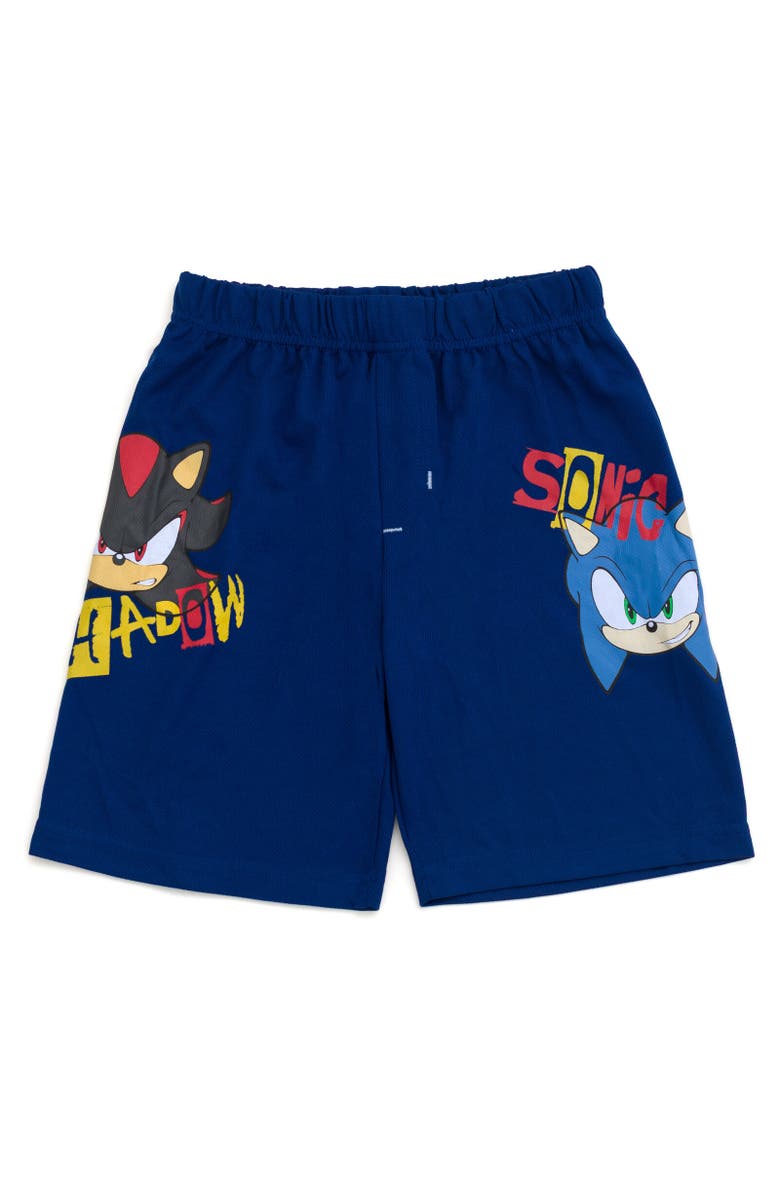 SEGA Sonic the Hedgehog Boys' Athletic 2-Piece Tee and Shorts Set, Alternate, color, Sonic Shadow Blue