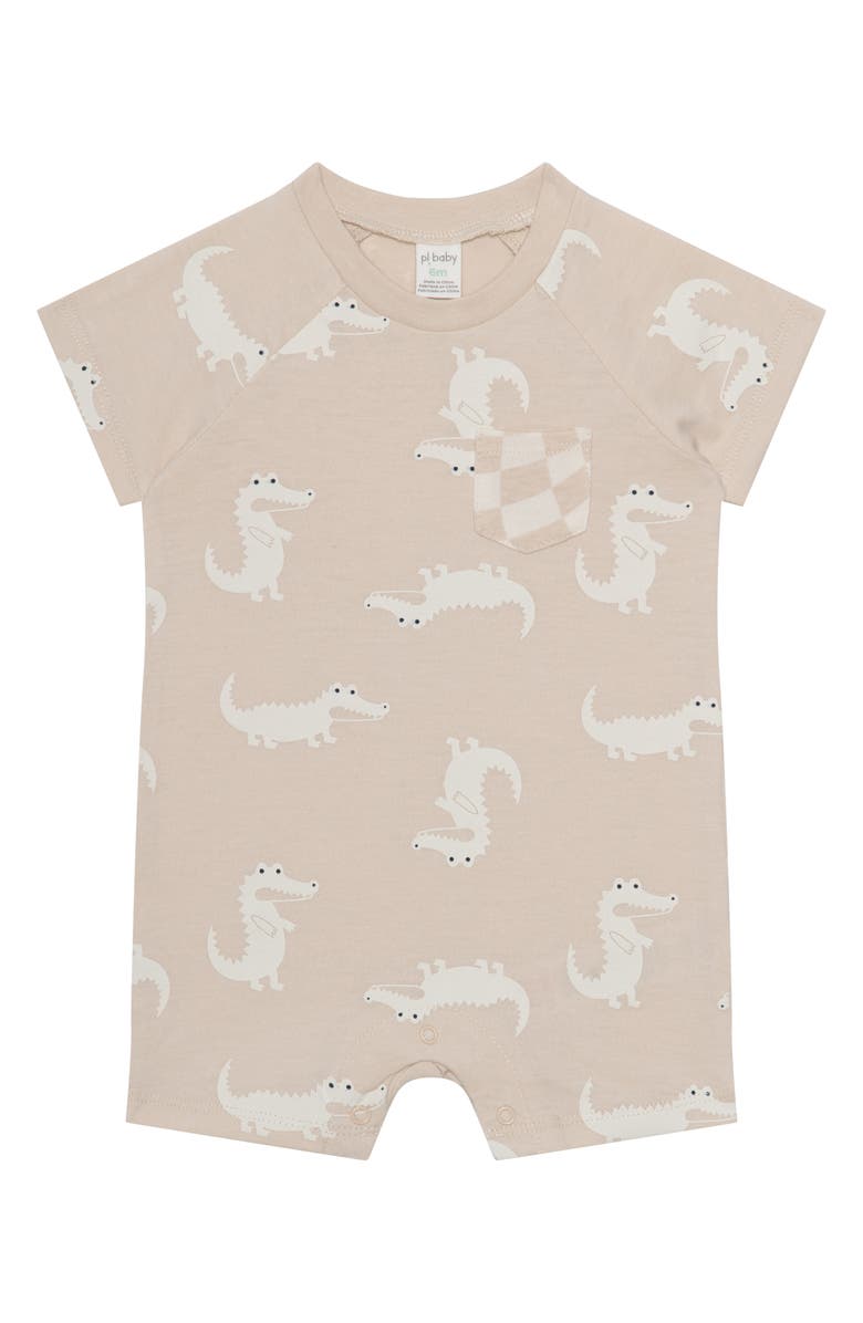 PL Baby by Petit Lem Assorted 3-Pack Animal Rompers, Alternate, color, Alligator