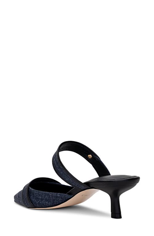 L'agence Gilliane Mary Jane Pointed Toe Kitten Heel Mule In Blue