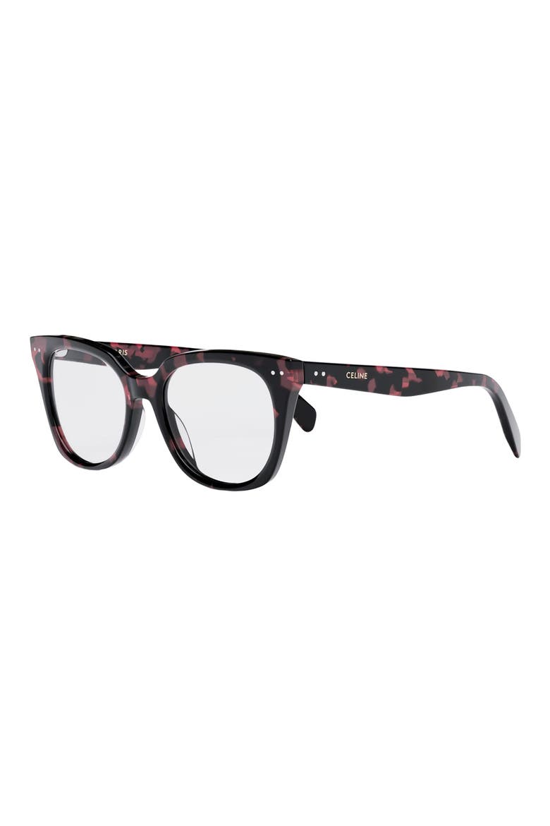 Thin 2 Dots 52mm Cat Eye Optical Glasses, Alternate, color, HAVANA