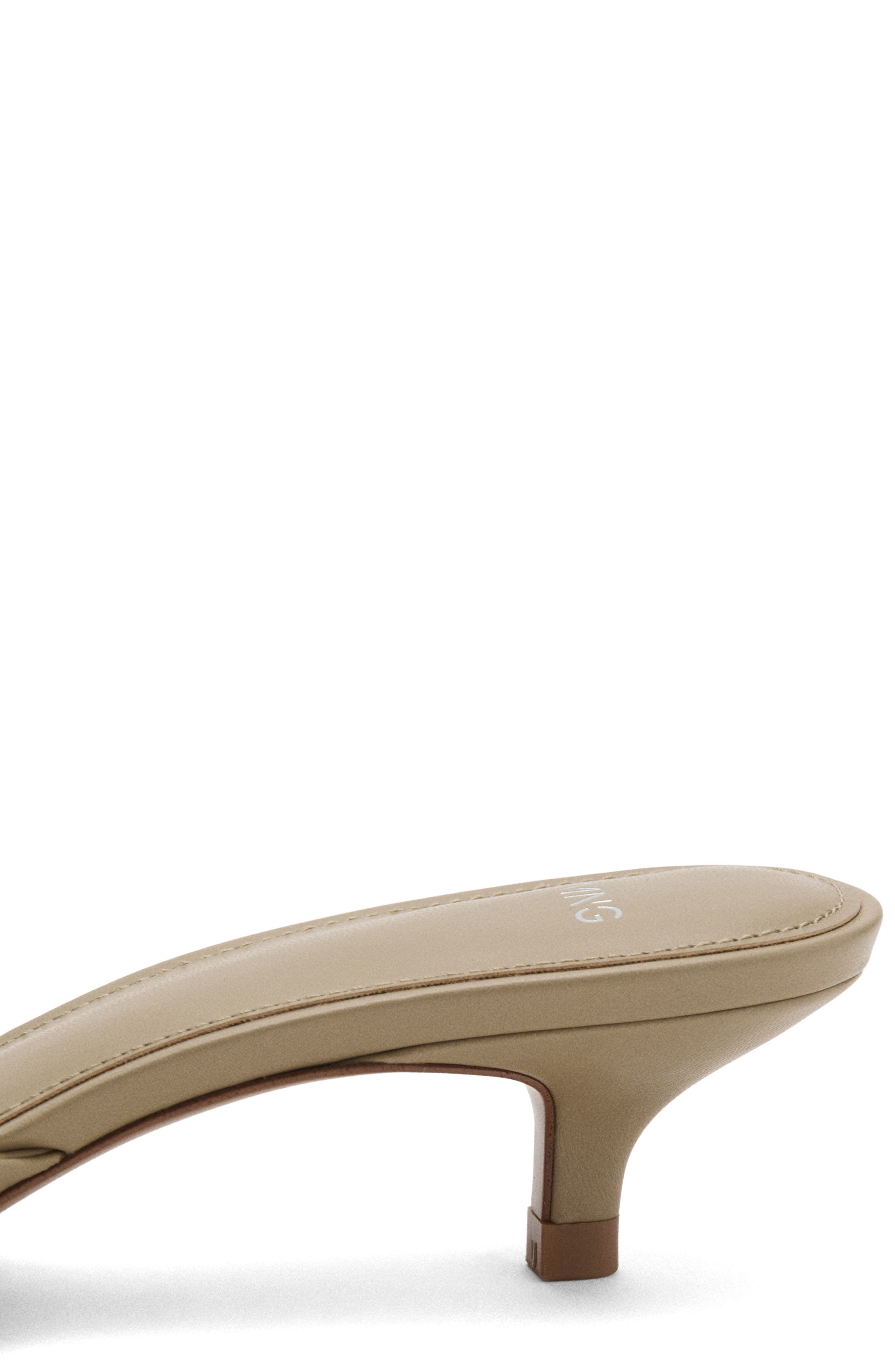 MANGO Pointed Toe Kitten Heel Mule, Alternate, color, Ecru