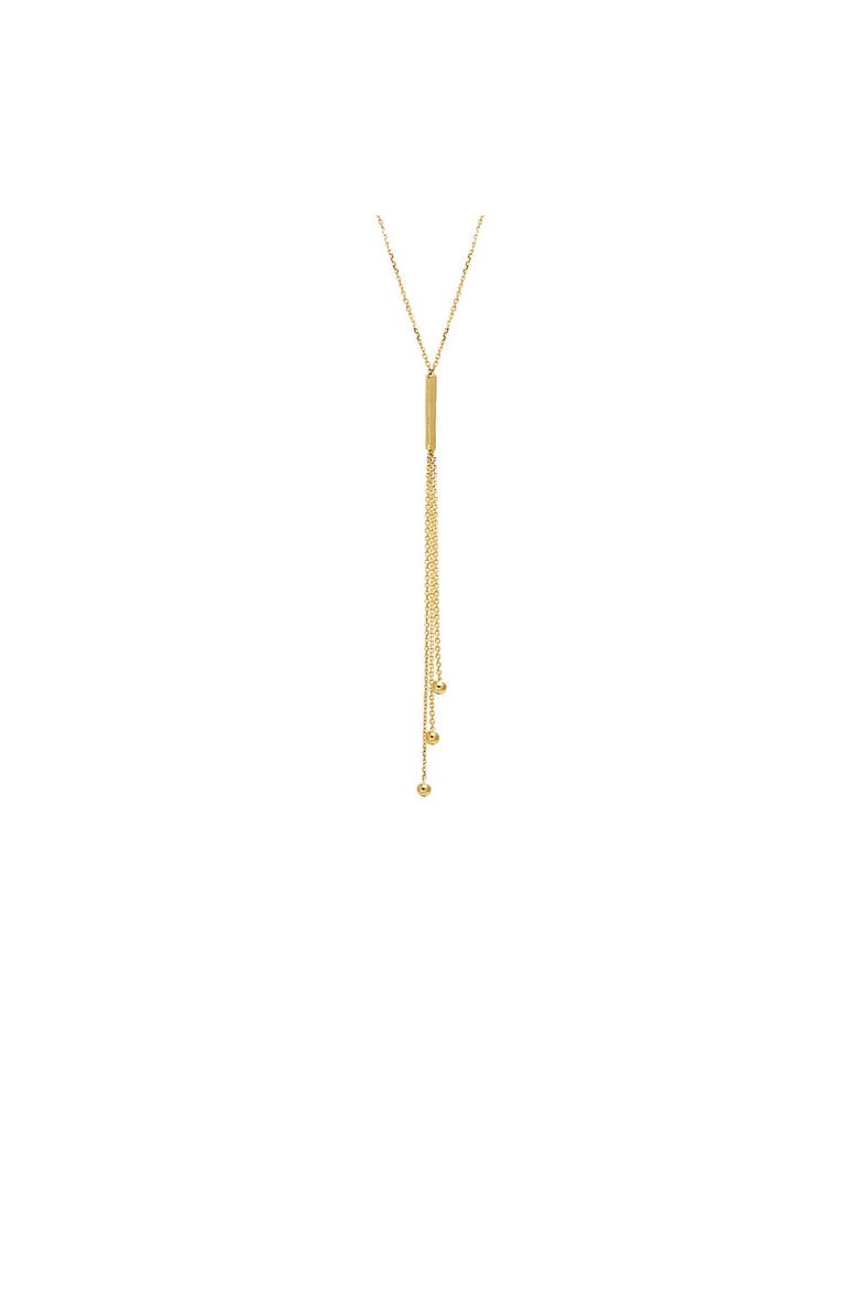 Bar & Ball Drop Lariat Necklace 14K, Main, color, 14K Gold
