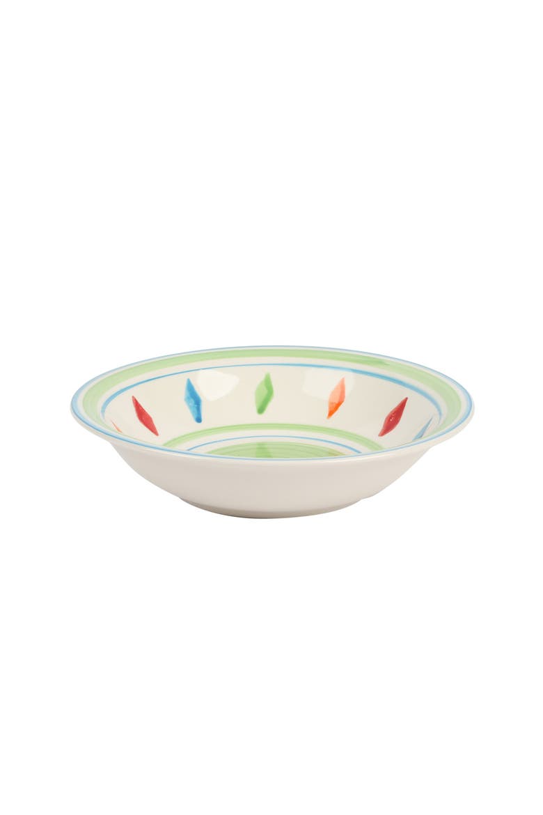 Heidy 12 Piece Hand Painted Durastone Dinnerware Set, Alternate, color, White