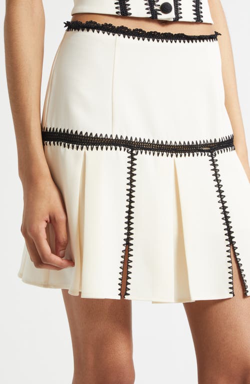 Cinq À Sept Sinclaire Crochet Pleated Skirt In White