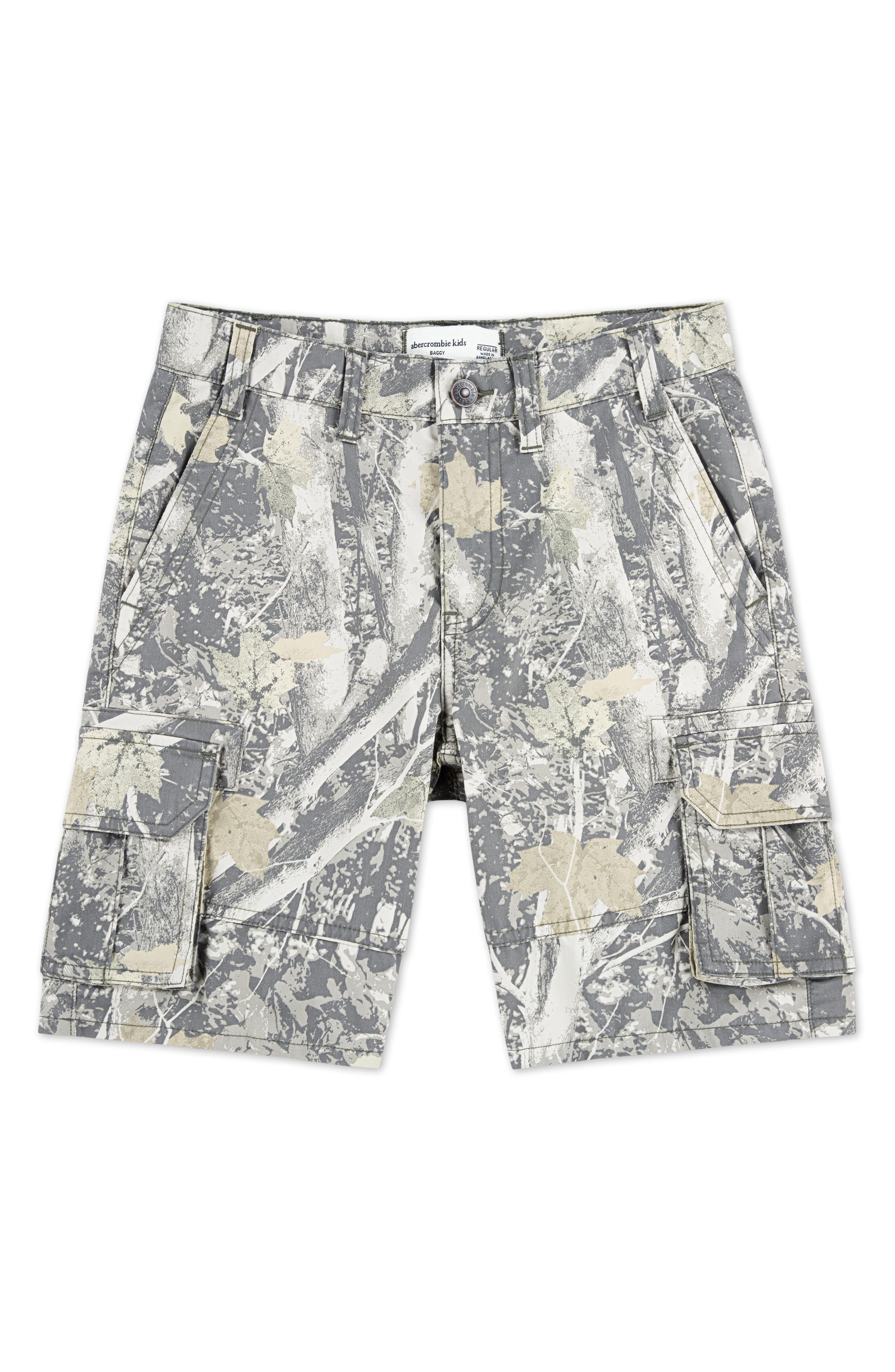 abercrombie kids Kids' Baggy Cargo Shorts in Anf Medium Camo 