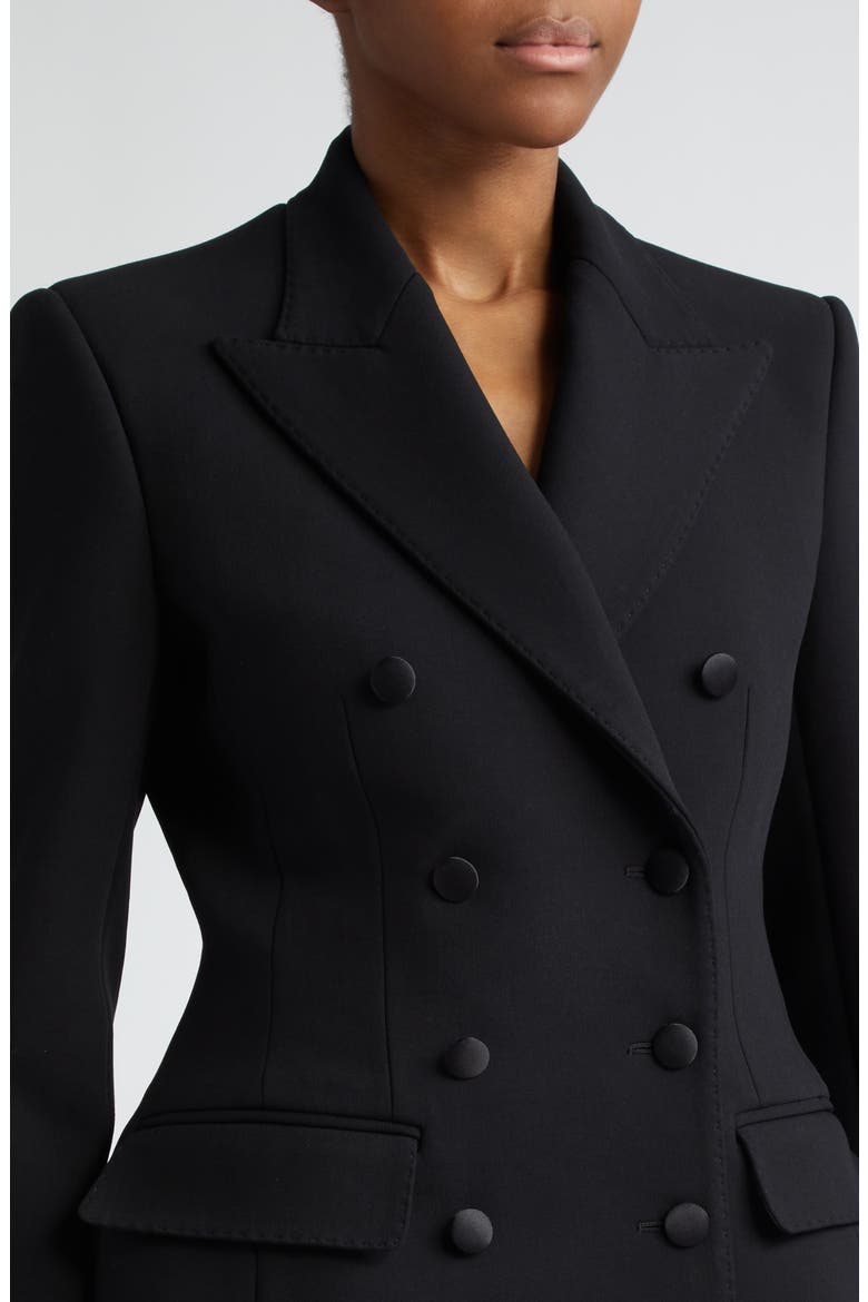 Turlington Double Breasted Wool Blend Blazer, Alternate, color, NERO