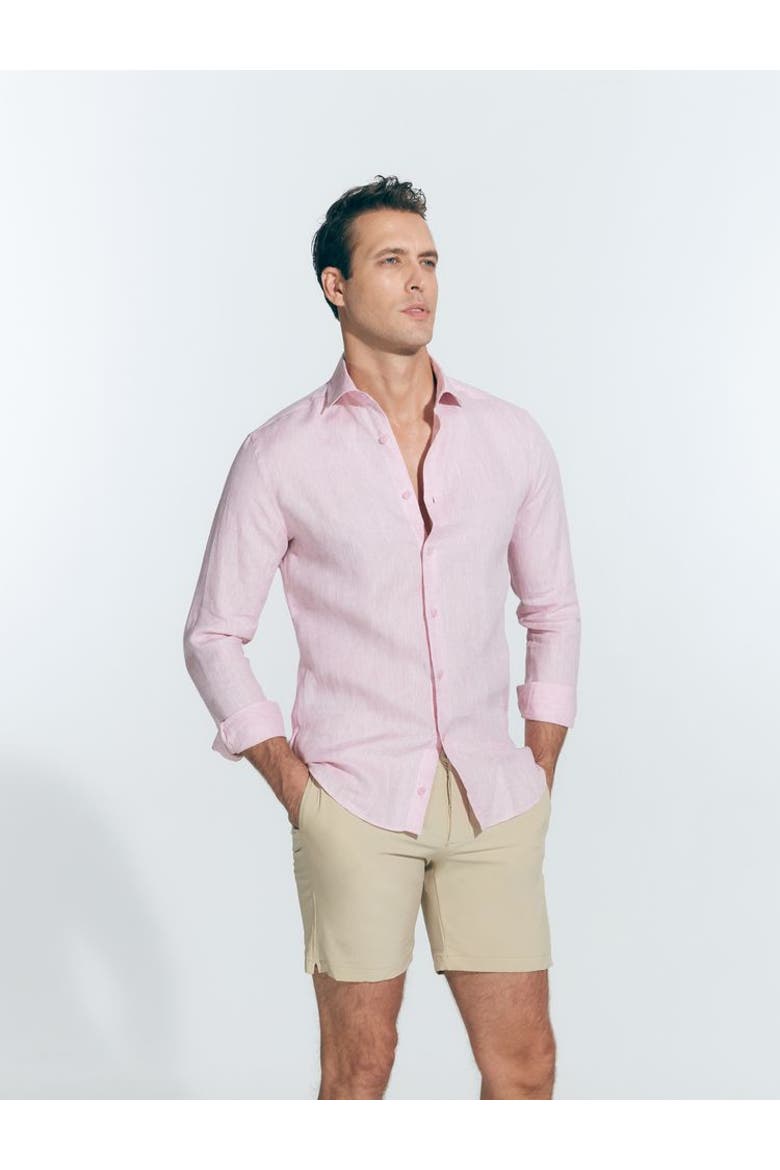 James - Linen Shirt, Alternate, color, Pink