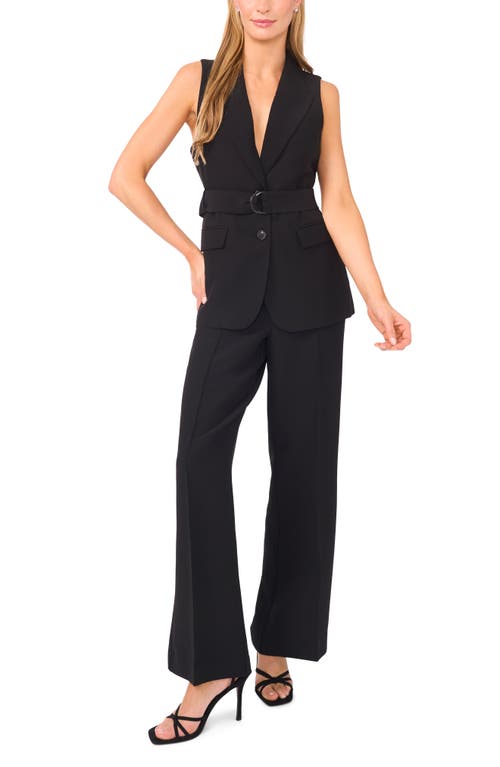 Ted Baker Peak Lapel Belted Vest In Black