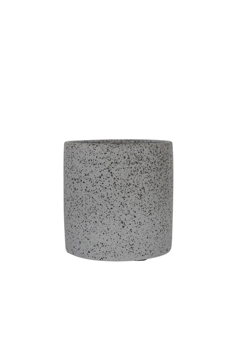Textured Black Stoneware Planter, Main, color, Black