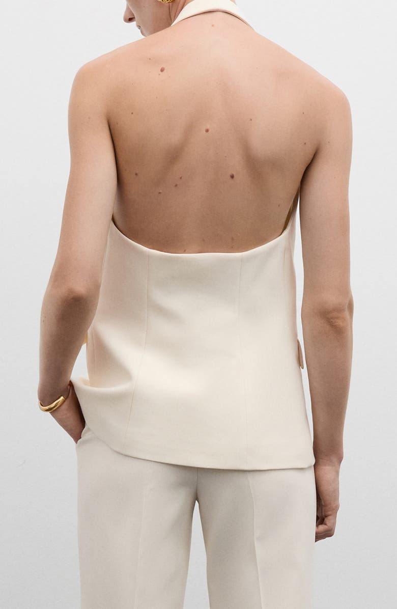 MANGO Beaded Button Halter Vest, Alternate, color, 