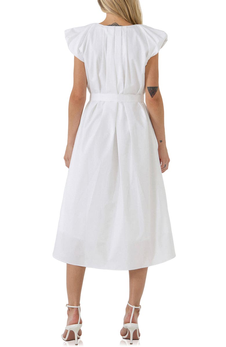 English Factory Puff Sleeve Cotton Midi Dress, Alternate, color, 