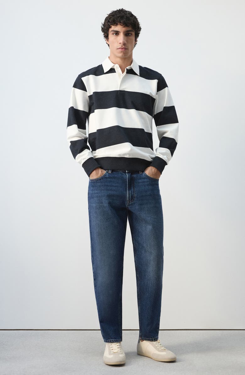 MANGO Stripe Polo Sweater, Alternate, color, White