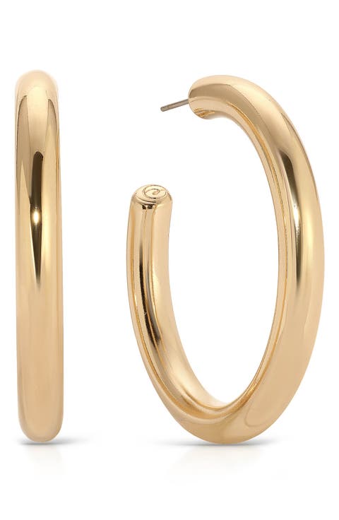 Large Thick Classic Hoop Earrings