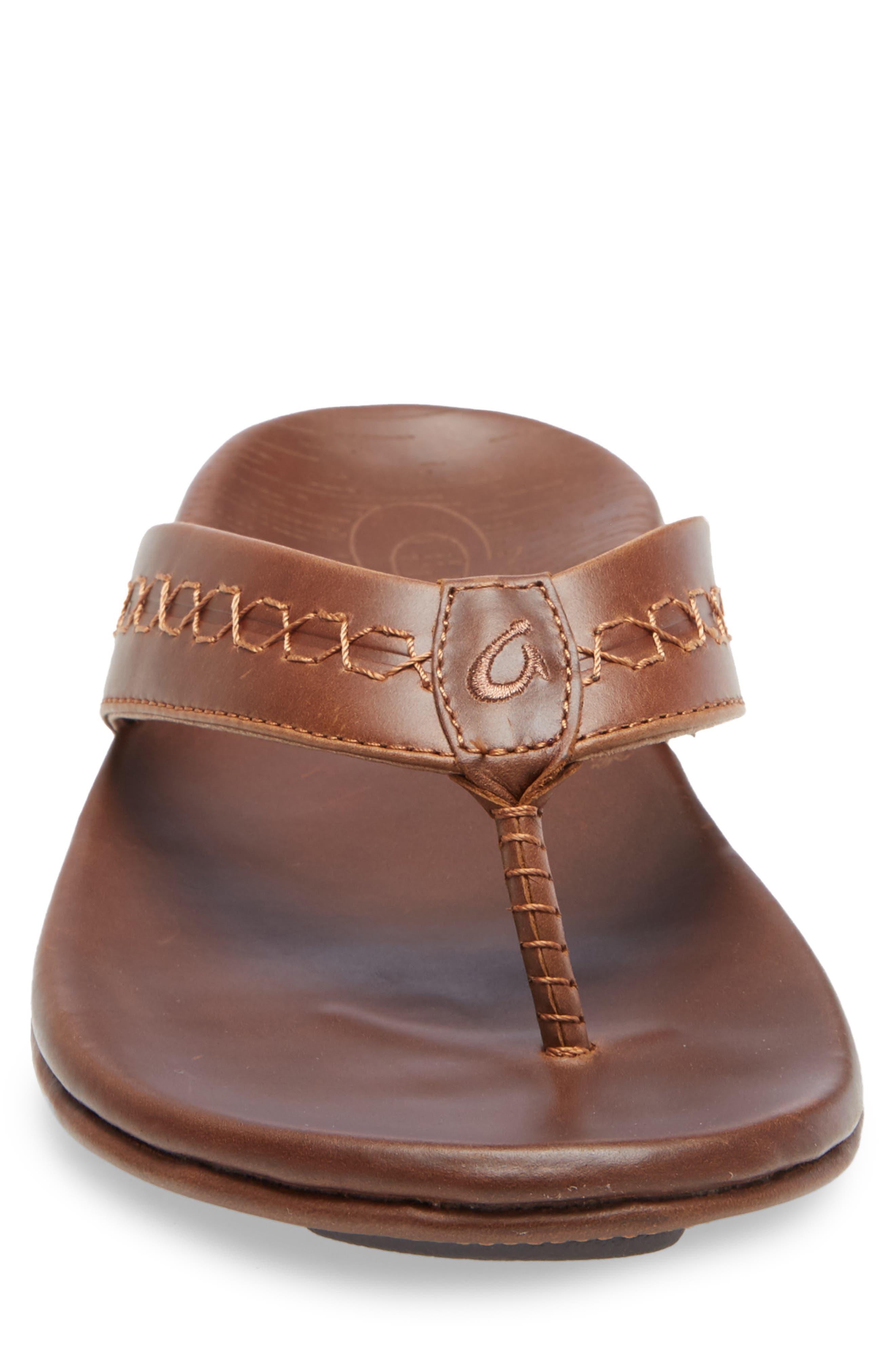 Honolii Flip Flop, Alternate, color, TOFFEE LEATHER