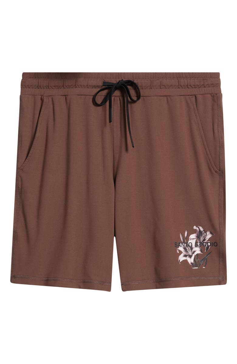 SANTO STUDIO Tempo Good Energy Comfort Fleece Shorts, Alternate, color, Holy Brown
