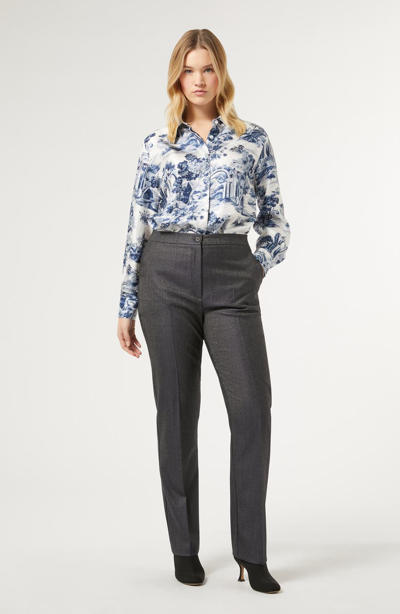 Marina Rinaldi Banda Stretch Wool Blend Straight Leg Pants, Alternate, color, 